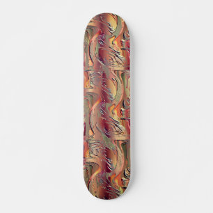 Abstrato entalhado em salmão e vermelho gradiente mini skateboard bräda 18,5 cm