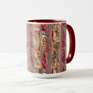 Abstrato entalhado em salmão e vermelho gradiente mugg