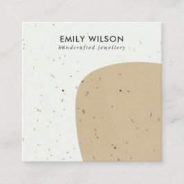 ABSTRCT CERAMIC OCHRE KRAFT STUD EARRING VISNING FYRKANTIGT VISITKORT