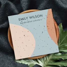 ABSTRCT CERAMIC  RUST GRÅTT EARRING VISNING FYRKANTIGT VISITKORT
