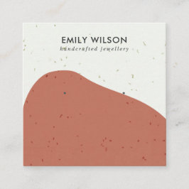 ABSTRCT TERRACOTTA RUST STUD EARRING VISNING FYRKANTIGT VISITKORT