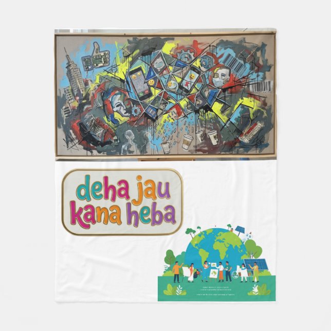 Absurd bild Liksom abstrakt Fleecefilt (Framsidan)