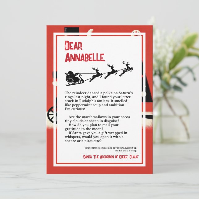 Absurd Dada- julbrev från jultomten Inbjudningar (Stående Fram)