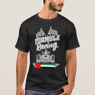 Abu Dhabi Auto Tävling Uae Flagga Formula Tävla Bl T Shirt