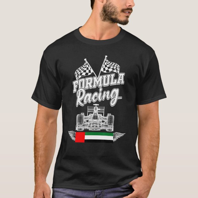 Abu Dhabi Auto Tävling Uae Flagga Formula Tävla Bl T Shirt (Framsida)