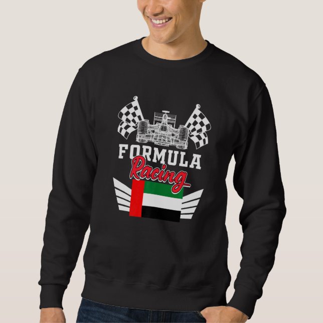 Abu Dhabi Billrace UAE Flagga Formelbilsracing Bl Lång Ärmad Tröja (Framsida)