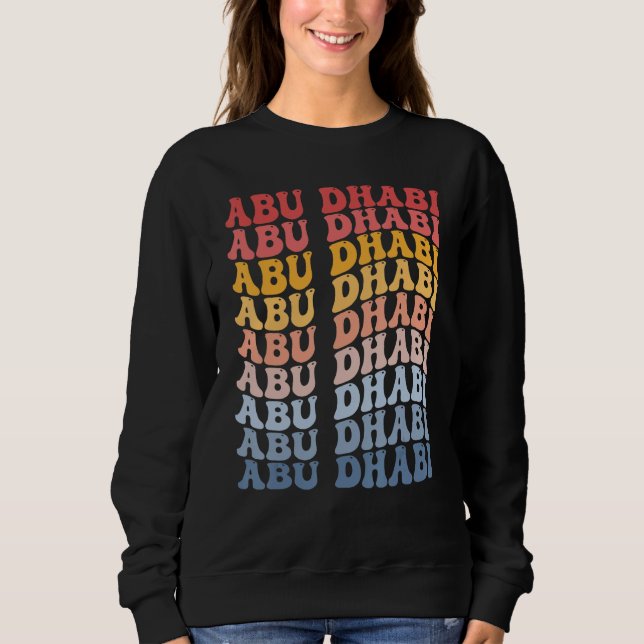 Abu Dhabi City Groovy Retro T Shirt (Framsida)