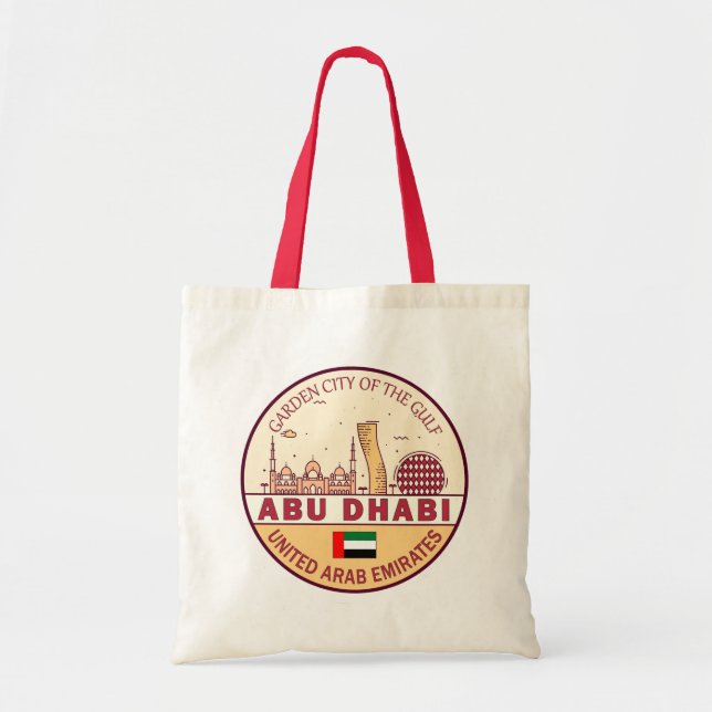 Abu Dhabi Förenade Arabemiraten City Skyline Emble Tygkasse (Framsidan)