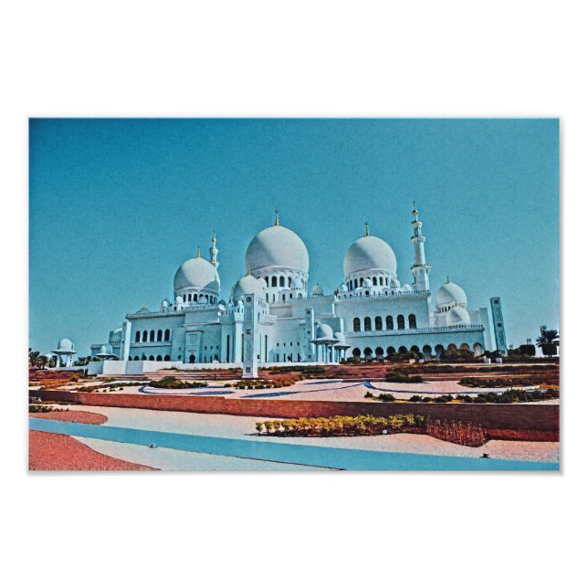 Abu Dhabi moskémålning Fototryck (Framsidan)