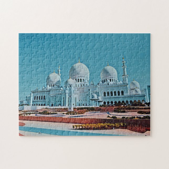 Abu Dhabi Mosque-målning Pussel (Horisontell)