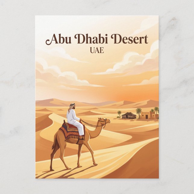 Abu Dhabi-öknen UAE Vykort (Framsida)