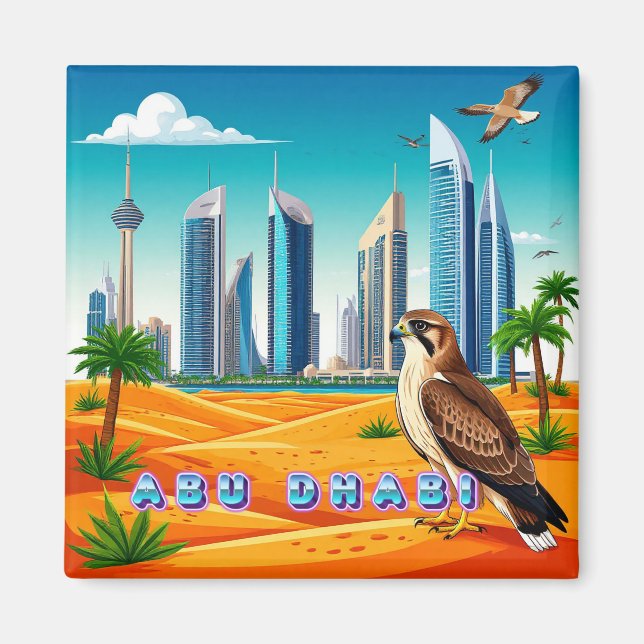 🌴 Abu Dhabi Resa Souvenir Minne 🕌 Magnet (Framsidan)
