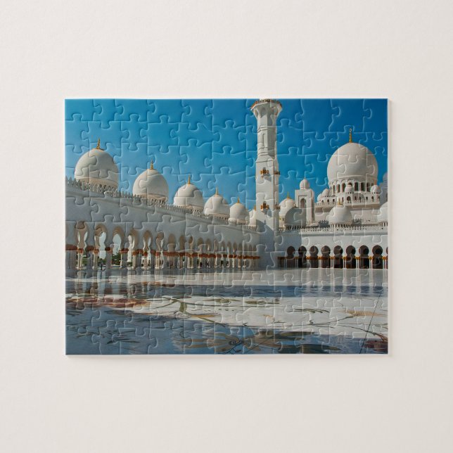 Abu Dhabi Sheik Zayed Grand Mosque Muslim Muslim Pussel (Horisontell)