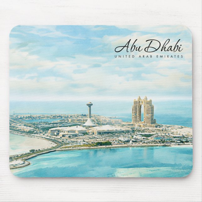 Abu Dhabi Siluett Vattenfärg Resminne Musmatta (Framsidan)