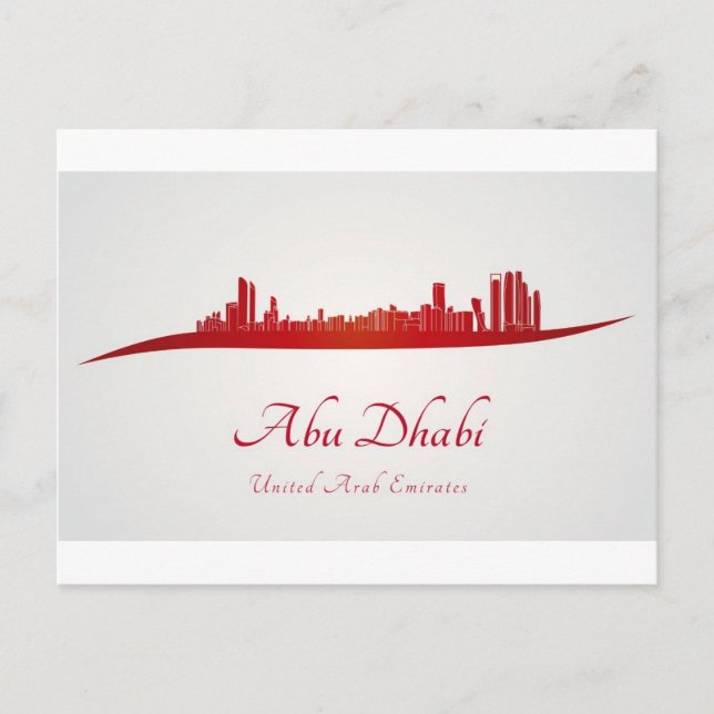 Abu Dhabi skyline in red.jpg Vykort (Framsida)