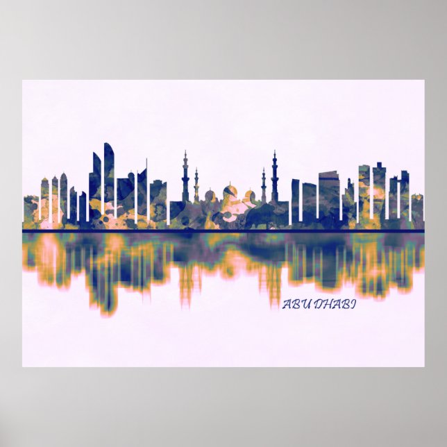 Abu Dhabi Skyline Poster (Framsidan)