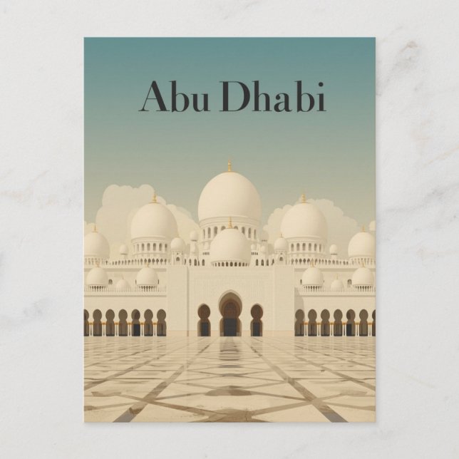 Abu Dhabi Stora moskén vy Vykort (Framsida)
