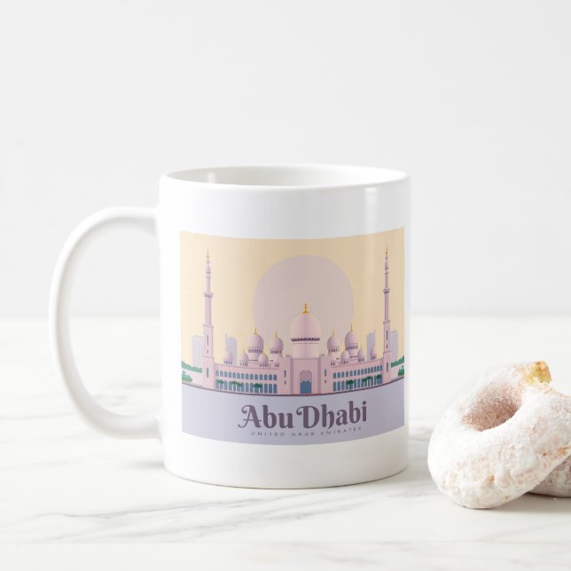Abu Dhabi UAE Pastel Travel Kaffemugg (Med munk)