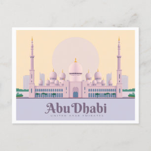 Abu Dhabi UAE Pastel Travel Vykort