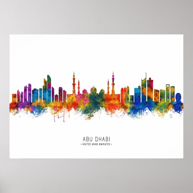 Abu Dhabi UAE Skyline Poster (Framsidan)