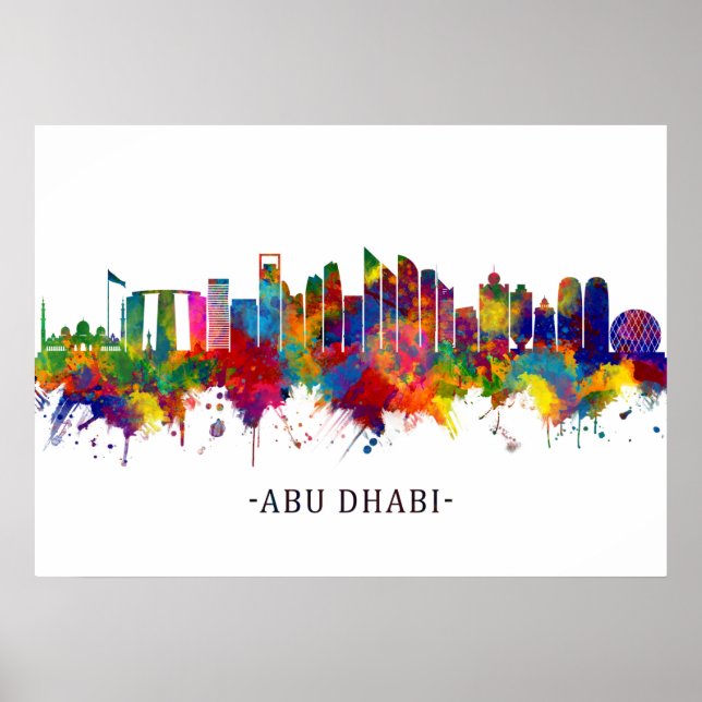 Abu Dhabi UAE Skyline Poster (Framsidan)