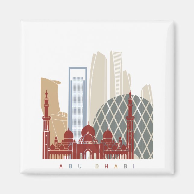 Abu Dhabi V2 skyline poster Magnet (Framsidan)
