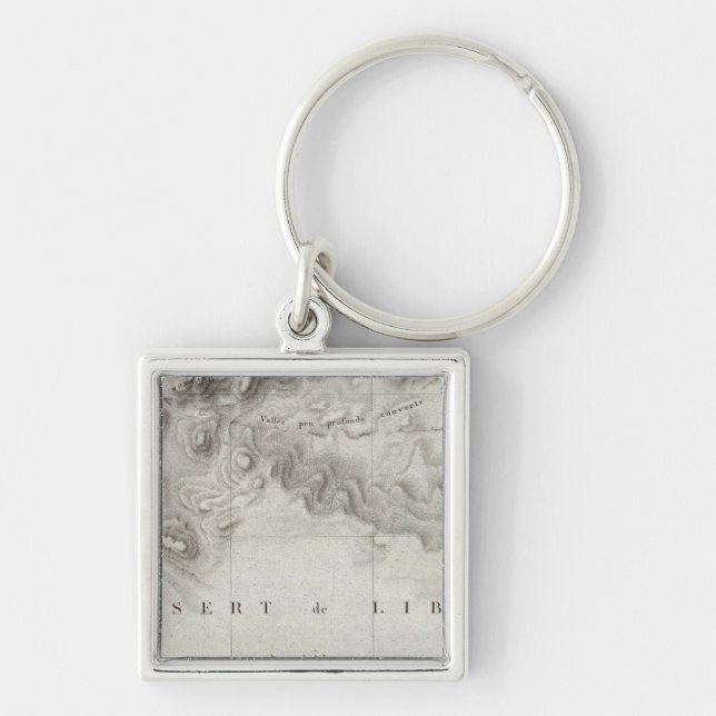 Abu Myna, Egypten Fyrkantig Silverfärgad Nyckelring (Framsidan)