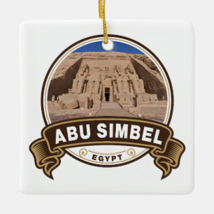 Abu Simbel Egypten Badge Julgransprydnad Keramik