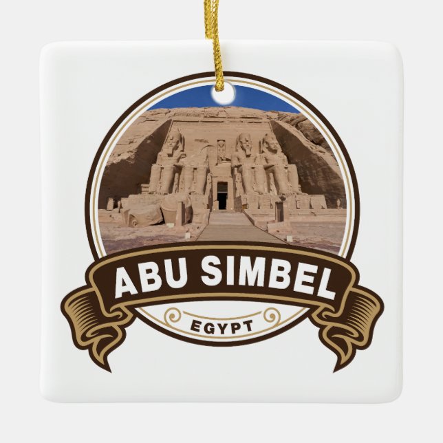 Abu Simbel Egypten Badge Julgransprydnad Keramik (Framsida)