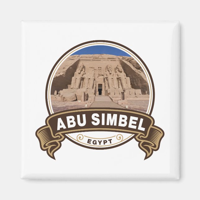 Abu Simbel Egypten Badge Magnet (Framsidan)