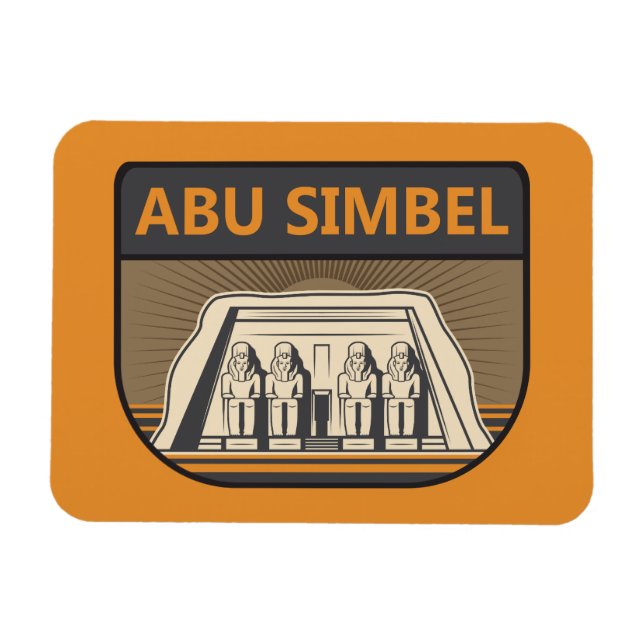 Abu Simbel Egypten Travel Art Retro Magnet (Horisontell)
