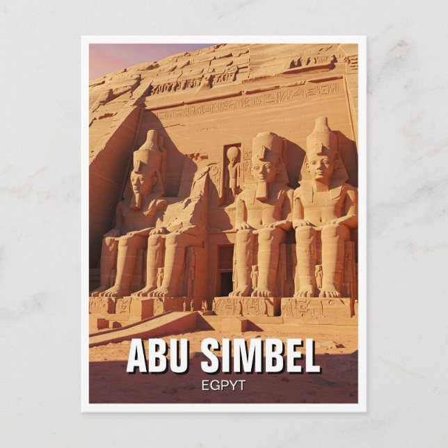 Abu Simbel Egypten Travel Vykort (Framsida)