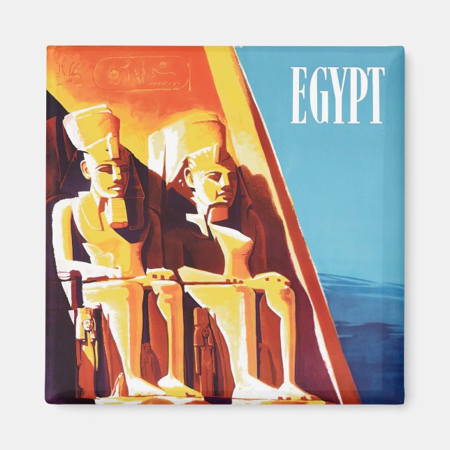 Abu Simbel Egypten vintage resor Magnet (Framsidan)