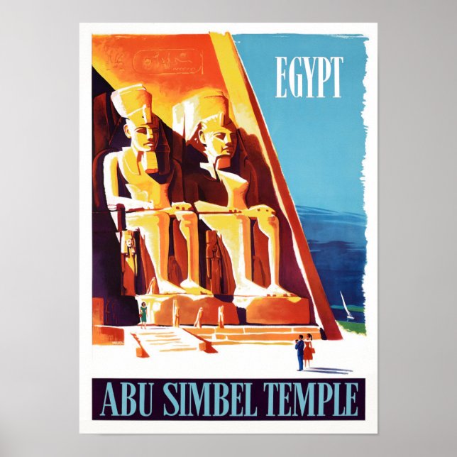 Abu Simbel Egypten vintage resor Poster (Framsidan)