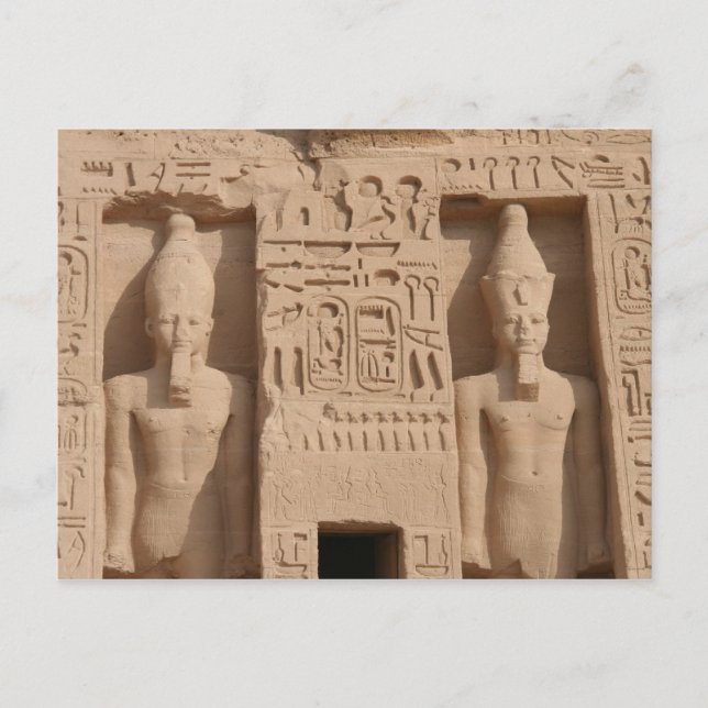 abu simbel hieroglyphics vykort (Framsida)