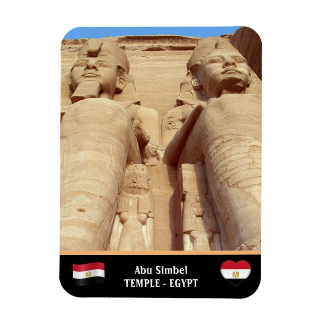 Abu Simbel Temple & Pharaoh-statyer /Ancient Egypt Magnet (Vertikal)