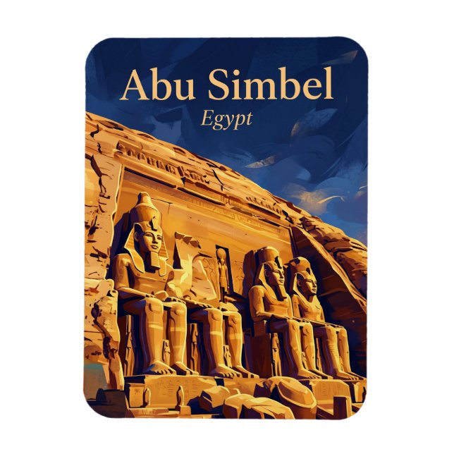 Abu Simbel-templen Egypten Magnet (Vertikal)