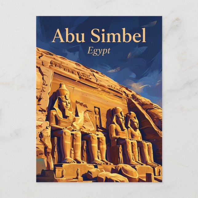 Abu Simbel-templen Egypten Vykort (Framsida)