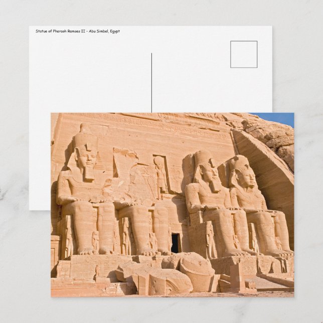 Abu Simbels Underbara tema - Ramses II - Egyptenen Vykort (Fram/baksida)