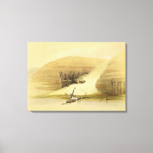 Abu Simbels utgrävda tempel från Egypten och Nu Canvastryck (Framsida)