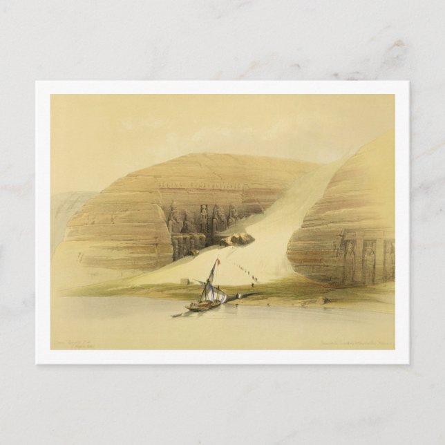 Abu Simbels utgrävda tempel från Egypten och Nu Vykort (Framsida)