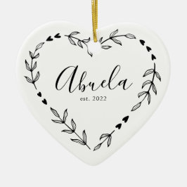 Abuela-året Est. jul Ceramic Ornament