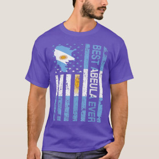 Abuela Argentinian Grandma Argentine USA Flag Mot T Shirt