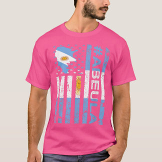 Abuela Argentinian Grandma  USA Argentine Flag Mot T Shirt