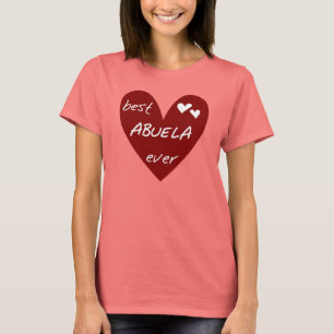 Abuela för röd hjärta bäst någonsin T-tröja och T-shirt