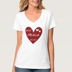 Abuela för röd hjärta bäst någonsin T-tröja och T Shirt