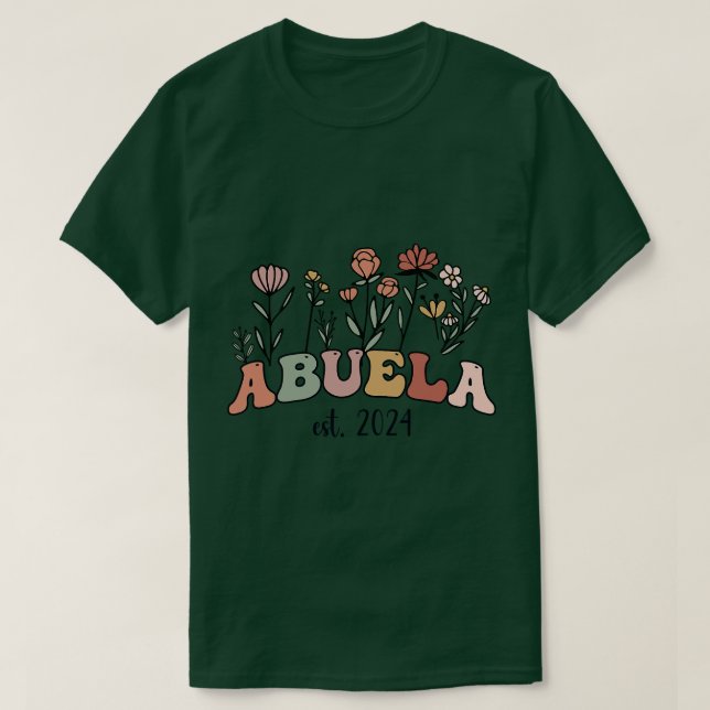 Abuela Grandma Est 2024 New Grandmor Women roligt T Shirt (Design framsida)