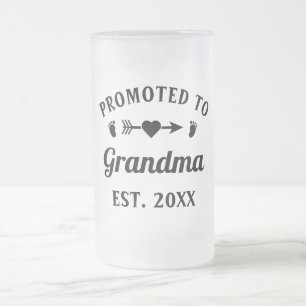 Abuela Nonna Nanna Grandmor befordrad till mormor Frostat Ölglas