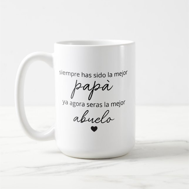 abuela pregnancy announcement, anuncio de embarazo kaffemugg (Vänster)
