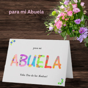 Abuela Spanska Blommigten Bohemian Mors dag Card Kort